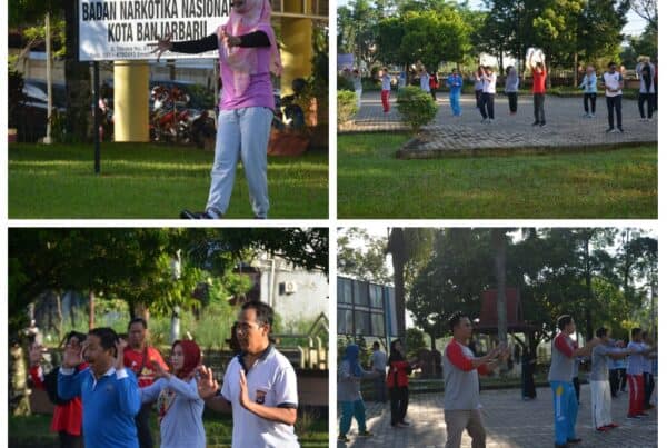 kegiatan senam pagi bersama dalam rangka pra HANI 2019