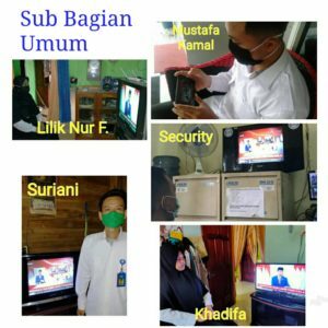 Mengikuti Pembacaan Pidato Presiden Memperingati Hari Lahir Pancasila.