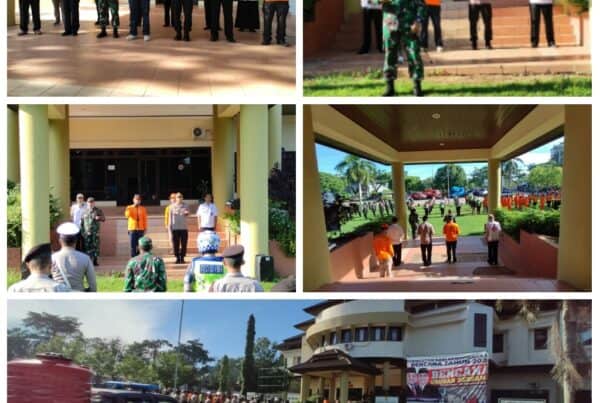 mengikuti apel gabungan POKRES Banjarbaru, KODIM 1006 Martapura dan BPBD Kota Banjarbaru dalam upaya pencegahan Covid-19 di lingkungan BNNP Kalsel