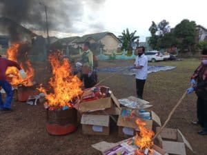 Pemusnahan Barang bukti di Kejari Banjarbaru
