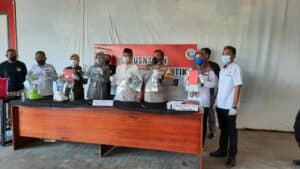 BNN Kota Banjarbaru - Kegiatan Menghadiri Undangan Pemusnahan Barang bukti di Polres Banjarbaru.