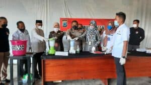 BNN Kota Banjarbaru - Kegiatan Menghadiri Undangan Pemusnahan Barang bukti di Polres Banjarbaru.