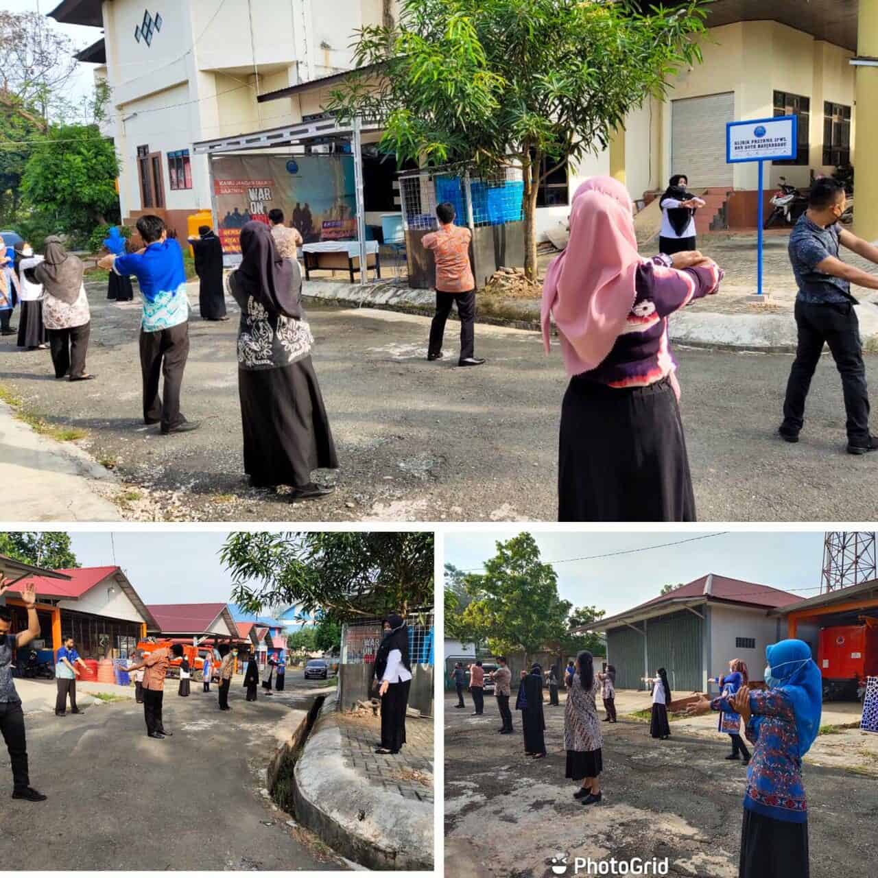 Kegiatan satgas Pencegahan & Penanggulangan Covid-19 di Lingkungan BNN Kota Banjarbaru- Pelaksanaan peregangan otot sekaligus berjemur. Kegiatan satgas Pencegahan & Penanggulangan Covid-19 di Lingkungan BNN Kota Banjarbaru- Pelaksanaan peregangan otot sekaligus berjemur.