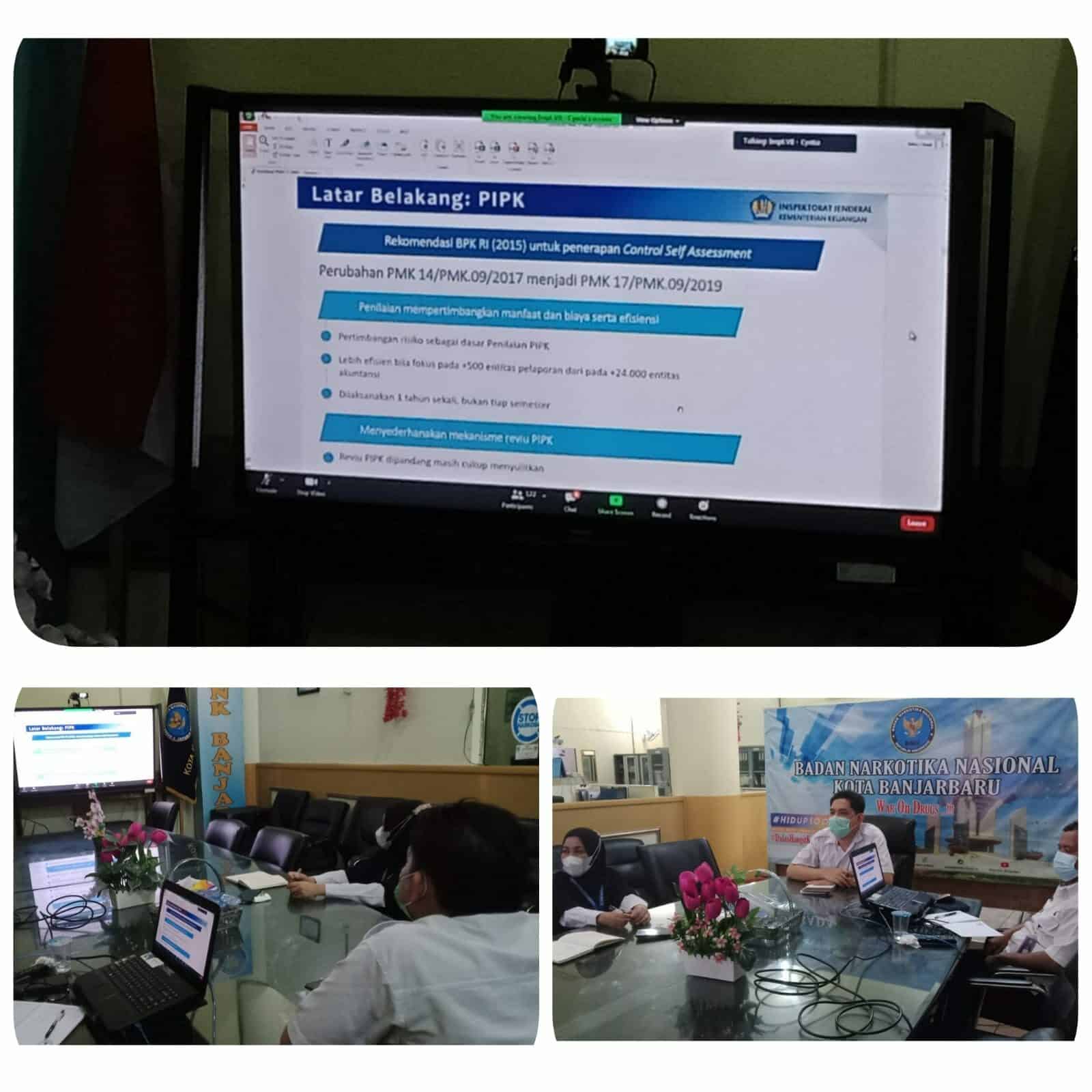 BNN Kota Banjarbaru -Pertemuan Virtual Persiapan Penyusunan Rancangan Pengendalian Intern atas Pelaporan Keuangan (PIPK) T. A. 2021. BNN Kota Banjarbaru -Pertemuan Virtual Persiapan Penyusunan Rancangan Pengendalian Intern atas Pelaporan Keuangan (PIPK) T. A. 2021.