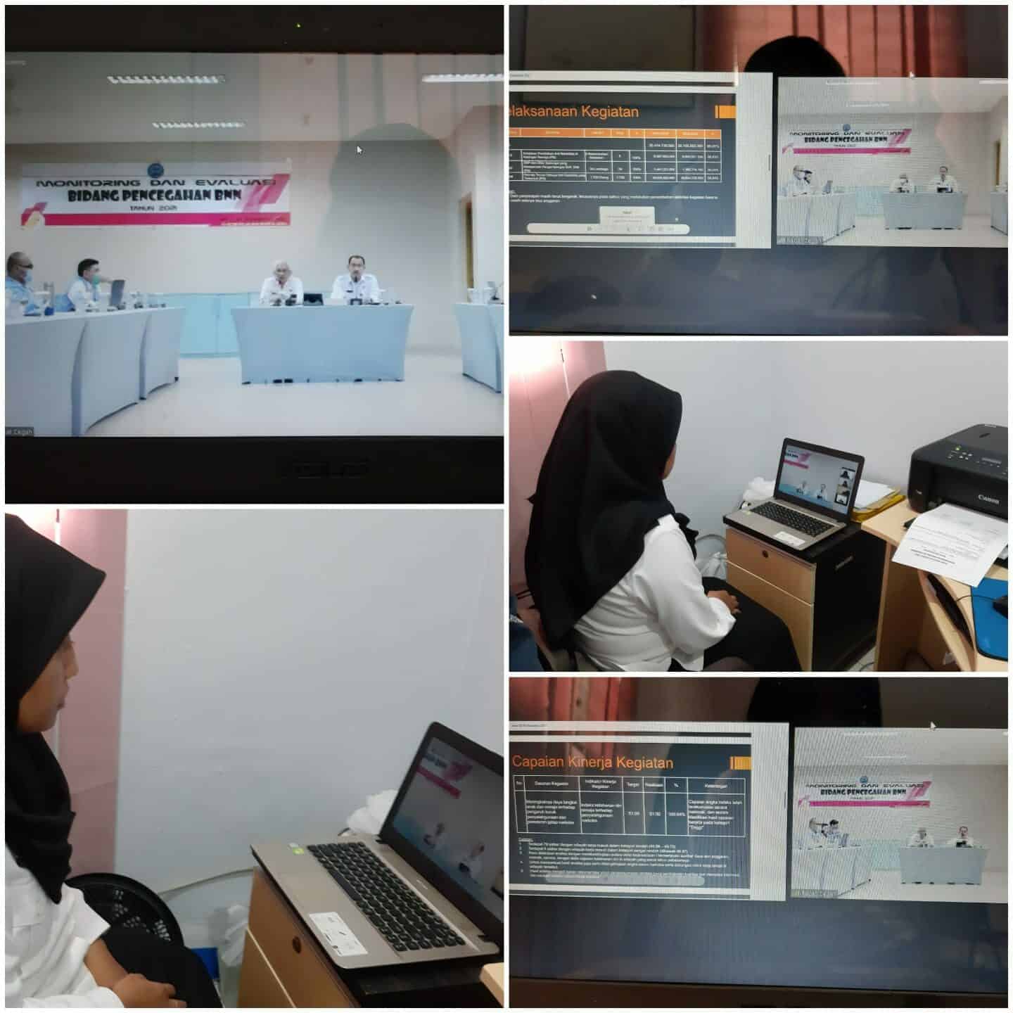 BNN Kota Banjarbaru -Mengikuti kegiatan Monitoring dan Evaluasi Deputi Bidang Pencegahan secara virtual. Konsep Otomatis