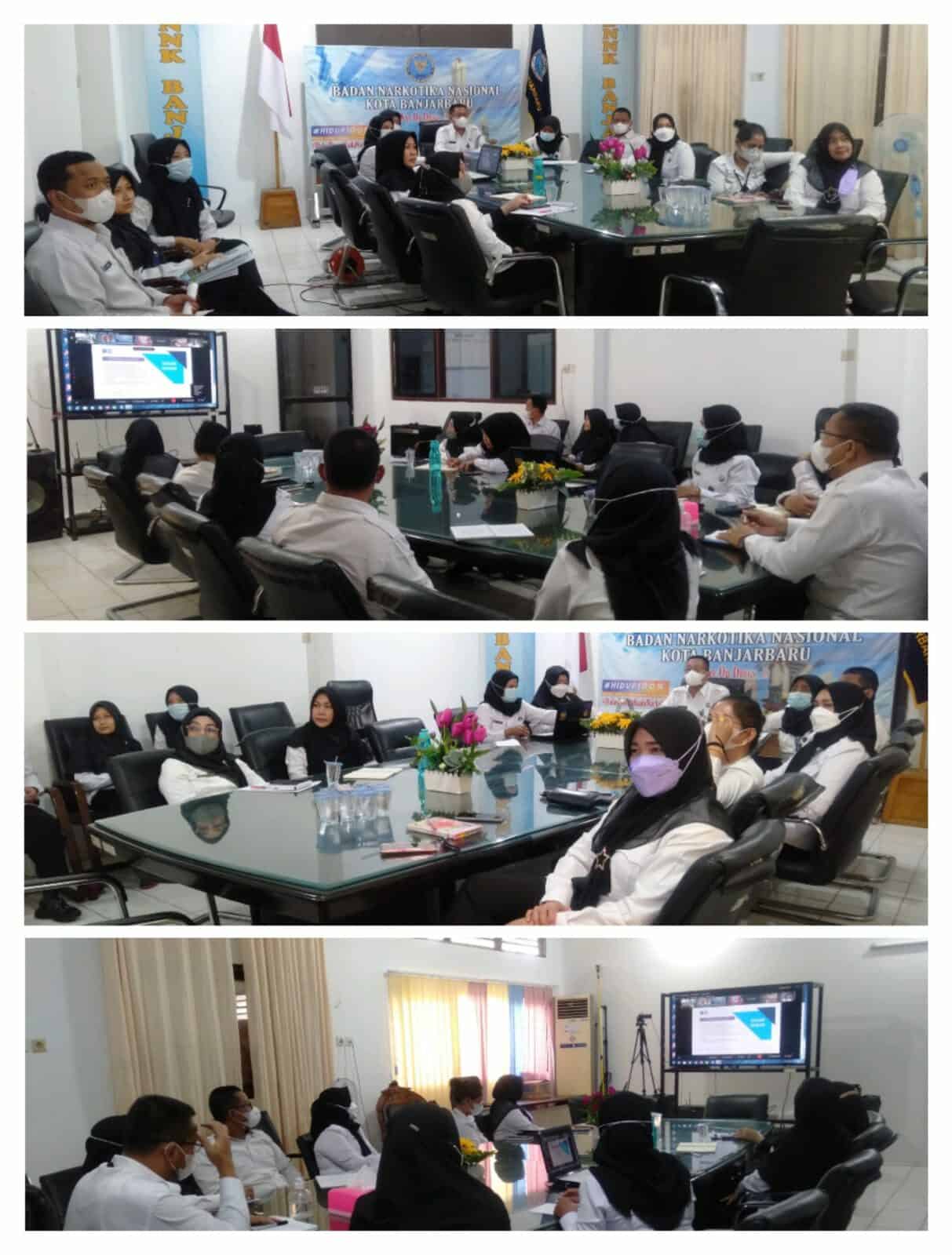 BNN Kota Banjarbaru - Mengikuti Video Conference dalam rangka Rapat Pimpinan di lingkungan Badan Narkotika Nasional. BNN Kota Banjarbaru – Mengikuti Video Conference dalam rangka Rapat Pimpinan di lingkungan Badan Narkotika Nasional.