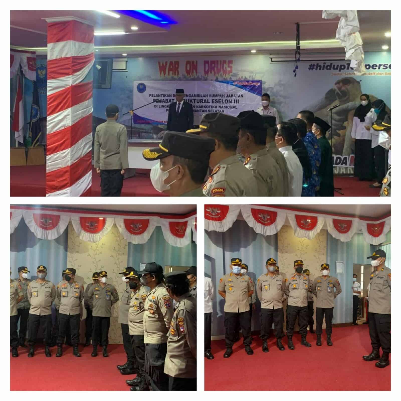 BNN Kota Banjarbaru Kegiatan Pelantikan dan Pengambilan Sumpah Jabatan Pejabat Struktural Eselon III di lingkungan BNNP Kalsel BNN Kota Banjarbaru Kegiatan Pelantikan dan Pengambilan Sumpah Jabatan Pejabat Struktural Eselon III di lingkungan BNNP Kalsel