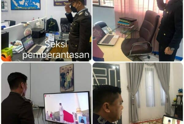 Upacara penurunan bendera merah putih secara virtual