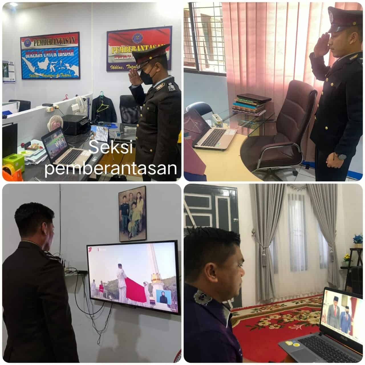 Upacara penurunan bendera merah putih secara virtual Upacara penurunan bendera merah putih secara virtual