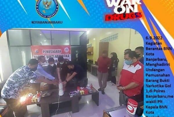 BNN Kota Banjarbaru Menghadiri Pemusnahan Barang Bukti Narkotika jenis Sabu