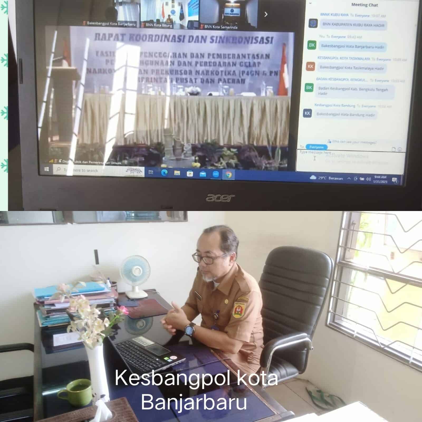 BNN Kota Banjarbaru bersama Bakesbangpol Kota Banjarbaru Mengikuti Zoom Meeting Rapat Koordinasi dan Sinkronisasi Program Pencegahan dan Pemberantasan Penyalahgunaan dan Peredaran Gelap Narkotika dan Prekursor Narkotika (P4GN dan PN). BNN Kota Banjarbaru bersama Bakesbangpol Kota Banjarbaru Mengikuti Zoom Meeting Rapat Koordinasi dan Sinkronisasi Program Pencegahan dan Pemberantasan Penyalahgunaan dan Peredaran Gelap Narkotika dan Prekursor Narkotika (P4GN dan PN).