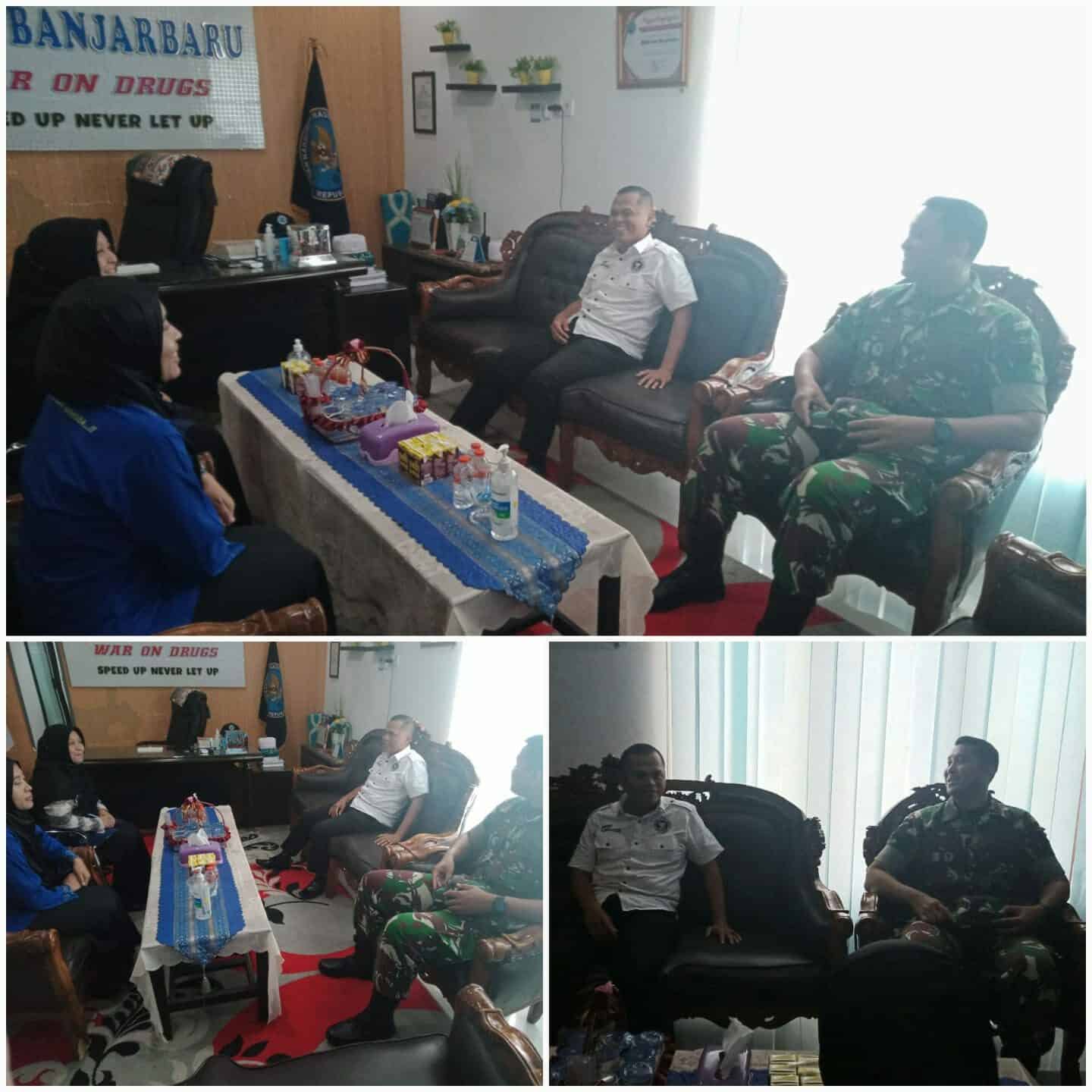 BNN Kota Banjarbaru - Menerima kunjungan anggota Denzipur 8/GM terkait rencana sosialisasi P4GN bagi anggota Denzipur 8/GM Banjarbaru BNN Kota Banjarbaru - Menerima kunjungan anggota Denzipur 8/GM terkait rencana sosialisasi P4GN bagi anggota Denzipur 8/GM Banjarbaru