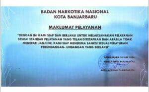 Maklumat Pelayanan BNN Kota Banjarbaru Maklumat Pelayanan BNN Kota Banjarbaru