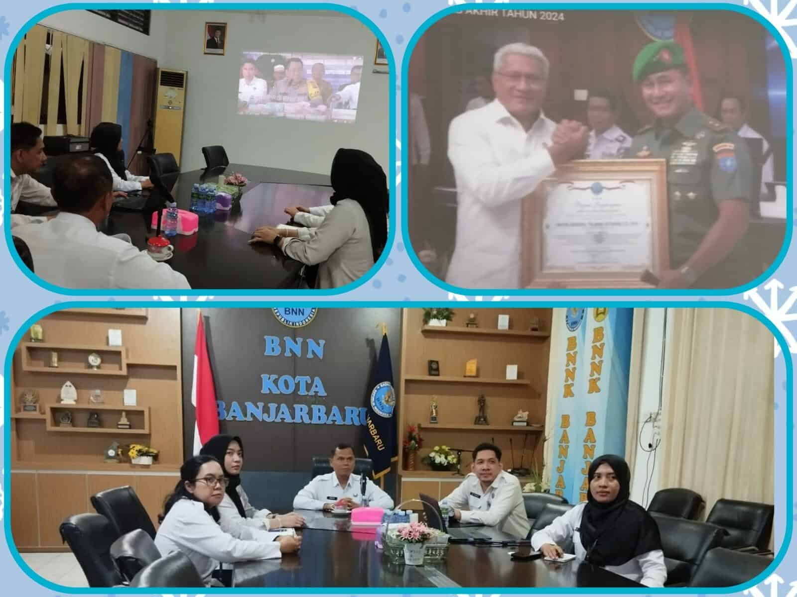 Mengikuti Kegiatan Konferensi Pers Akhir Tahun 2024 dan Pemusnahan Barang Bukti Narkotika secara virtual. Konsep Otomatis