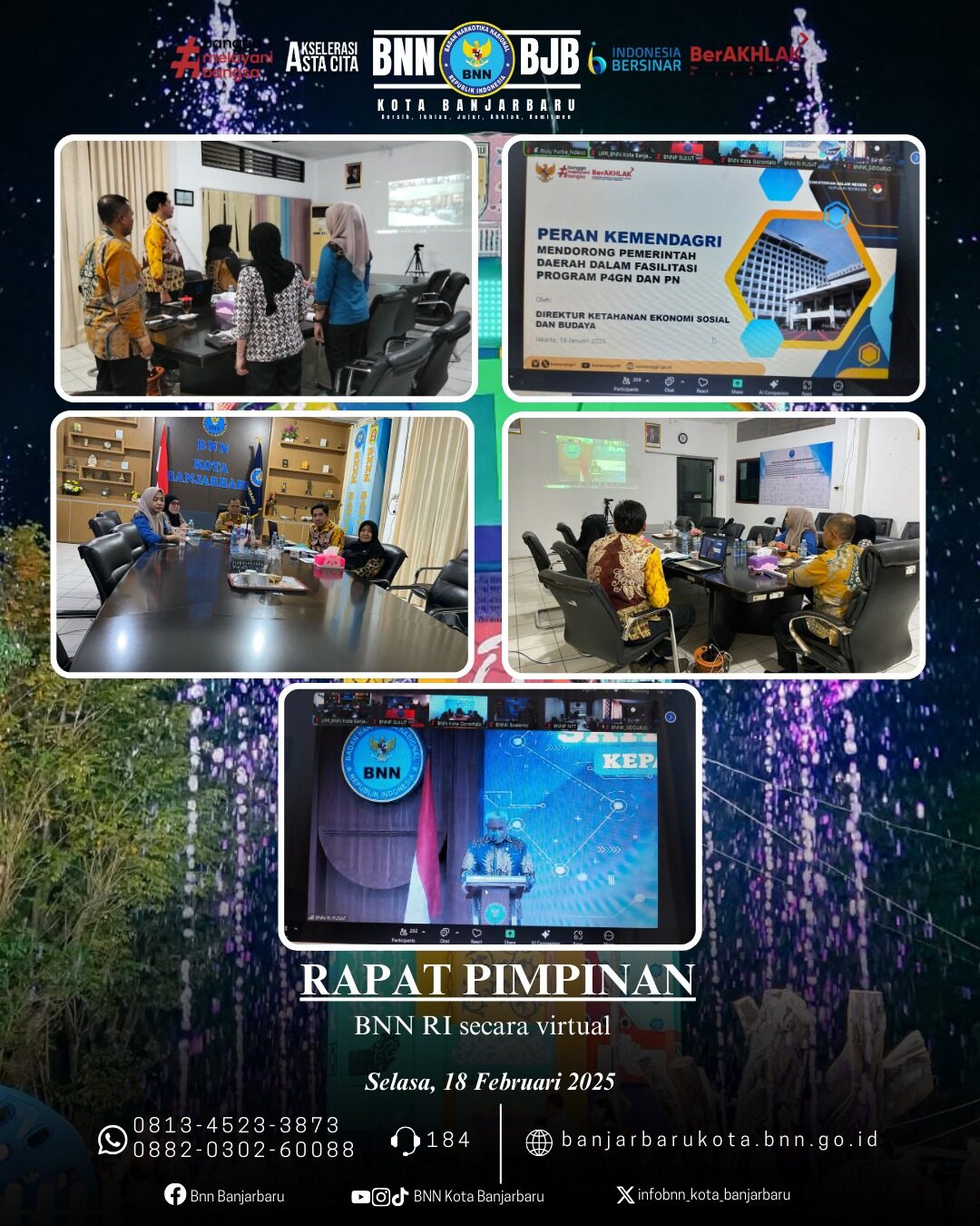 BNN Kota Banjarbaru - Mengikuti Kegiatan Rapat Pimpinan yang diPimpin Oleh Kepala BNN RI secara Virtual Zoom Meeting BNN Kota Banjarbaru – Mengikuti Kegiatan Rapat Pimpinan yang diPimpin Oleh Kepala BNN RI secara Virtual Zoom Meeting