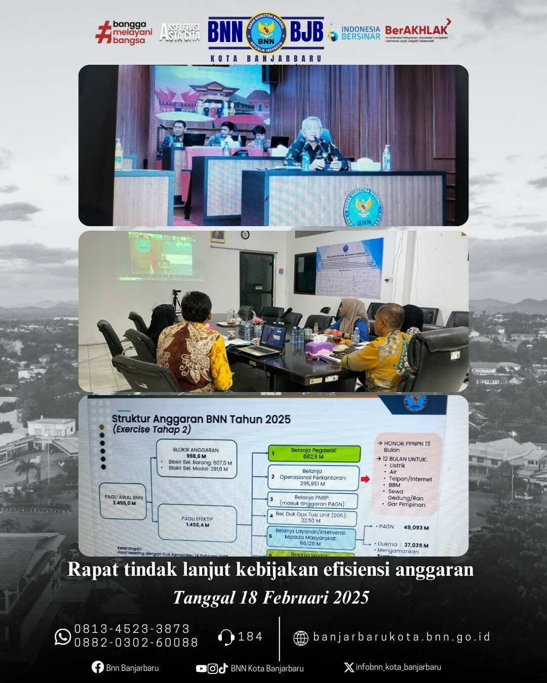 BNN Kota Banjarbaru - Mengikuti Kegiatan Rapat Tindak Lanjut Kebijakan Efisiensi Anggaran dan Langkah Pelaksanaan Kegiatan BNN Kota Banjarbaru – Mengikuti Kegiatan Rapat Tindak Lanjut Kebijakan Efisiensi Anggaran dan Langkah Pelaksanaan Kegiatan