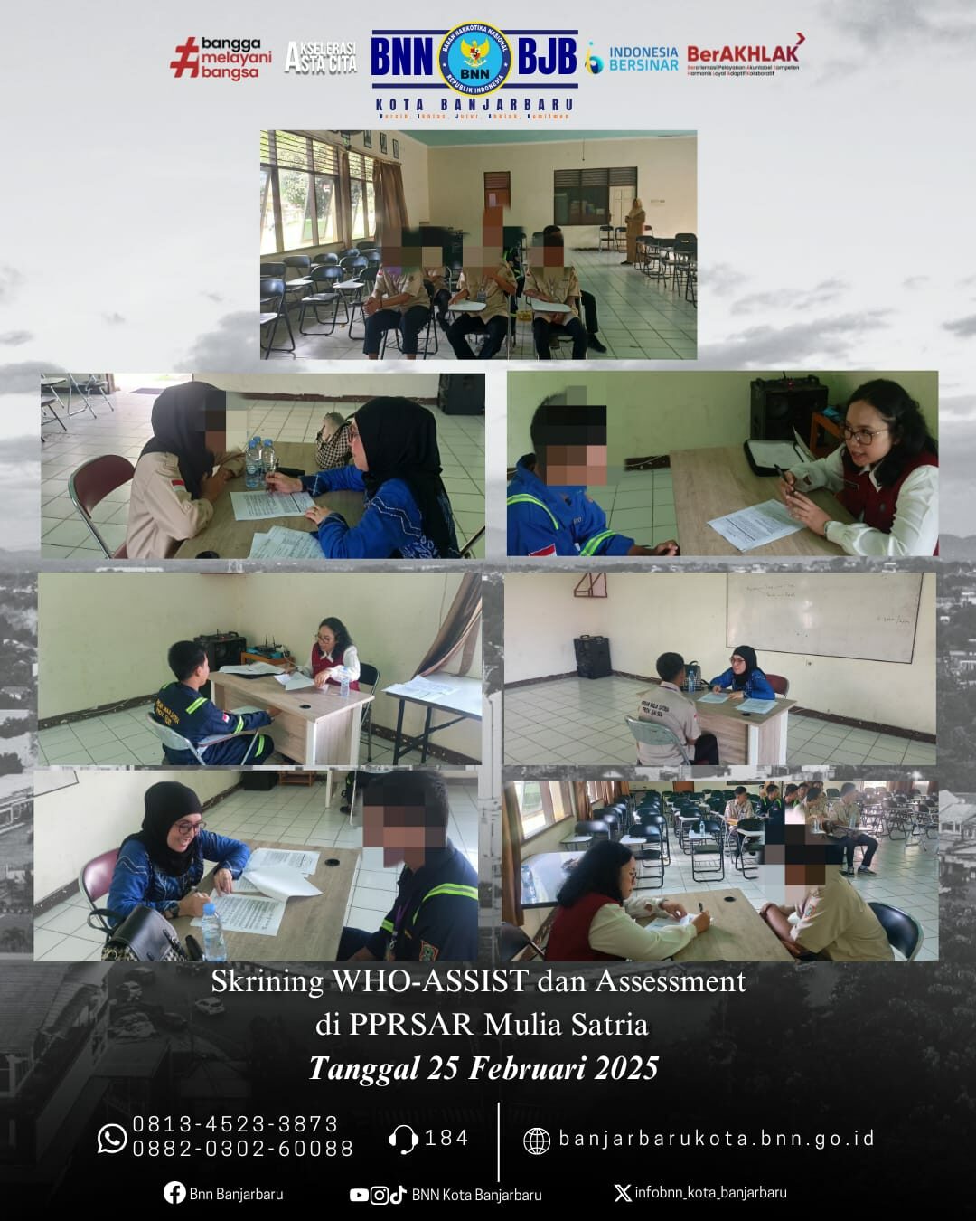BNN Kota Banjarbaru-Kegiatan Skrining WHO Assist dan Assessment bagi peserta pelatihan Panti Sosial BNN Kota Banjarbaru-Kegiatan Skrining WHO Assist dan Assessment bagi peserta pelatihan Panti Sosial
