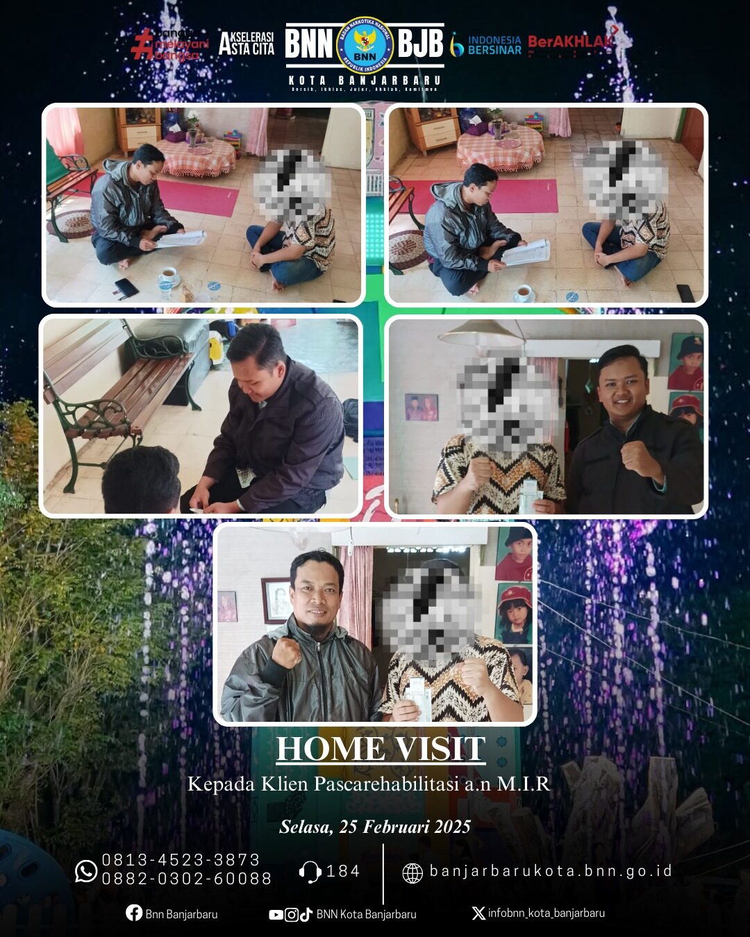 BNN Kota Banjarbaru - Pelaksanaan kegiatan Kunjungan Rumah Klien tahap I Pascarehabilitasi BNN Kota Banjarbaru – Pelaksanaan kegiatan Kunjungan Rumah Klien tahap I Pascarehabilitasi