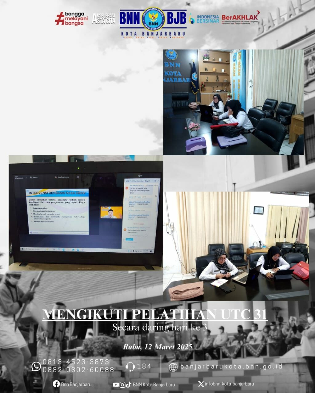 Bidang Rehabilitasi BNN Kota Banjarbaru Mengikuti Pelatihan Universal Treatment Curiculum spesialist Intervensi Untuk Anak Dengan Penggunaan Zat secara online Bidang Rehabilitasi BNN Kota Banjarbaru Mengikuti Pelatihan Universal Treatment Curiculum spesialist Intervensi Untuk Anak Dengan Penggunaan Zat secara online