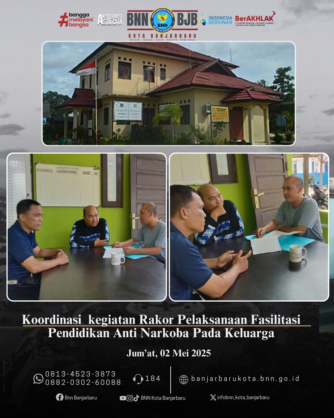 BNN Kota Banjarbaru Koordinasi kegiatan Rakor Pelaksanaan Fasilitasi Pendidikan Anti Narkoba Pada Keluarga BNN Kota Banjarbaru Koordinasi kegiatan Rakor Pelaksanaan Fasilitasi Pendidikan Anti Narkoba Pada Keluarga