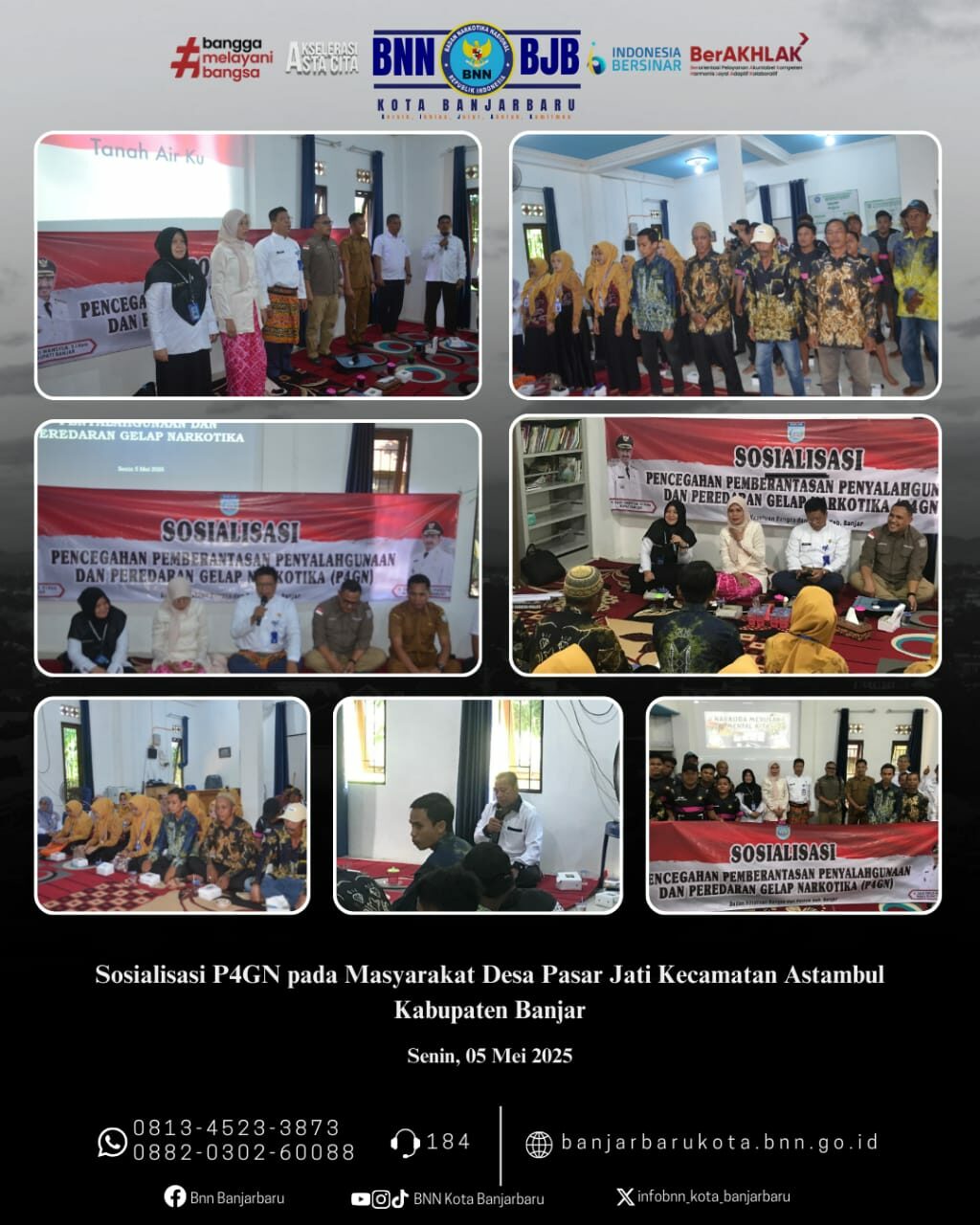 Melaksanakan Sosialisasi P4GN kepada Masyarakat Desa Pasar Jati Kecamatan Astambul Kabupaten Banjar Provinsi Kalsel. Melaksanakan Sosialisasi P4GN kepada Masyarakat Desa Pasar Jati Kecamatan Astambul Kabupaten Banjar Provinsi Kalsel.