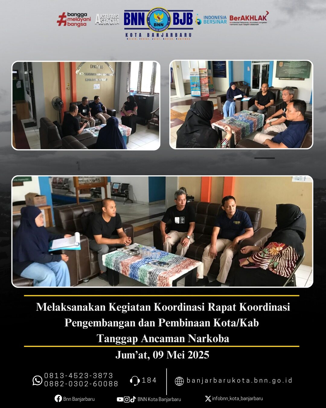 BNN Kota Banjarbaru Melaksanakan Kegiatan Koordinasi Rapat Koordinasi pengembangan dan pembinaan Kota/Kab Tanggap Ancaman Narkoba BNN Kota Banjarbaru Melaksanakan Kegiatan Koordinasi Rapat Koordinasi pengembangan dan pembinaan Kota/Kab Tanggap Ancaman Narkoba
